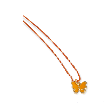 necklace with orange butterfly